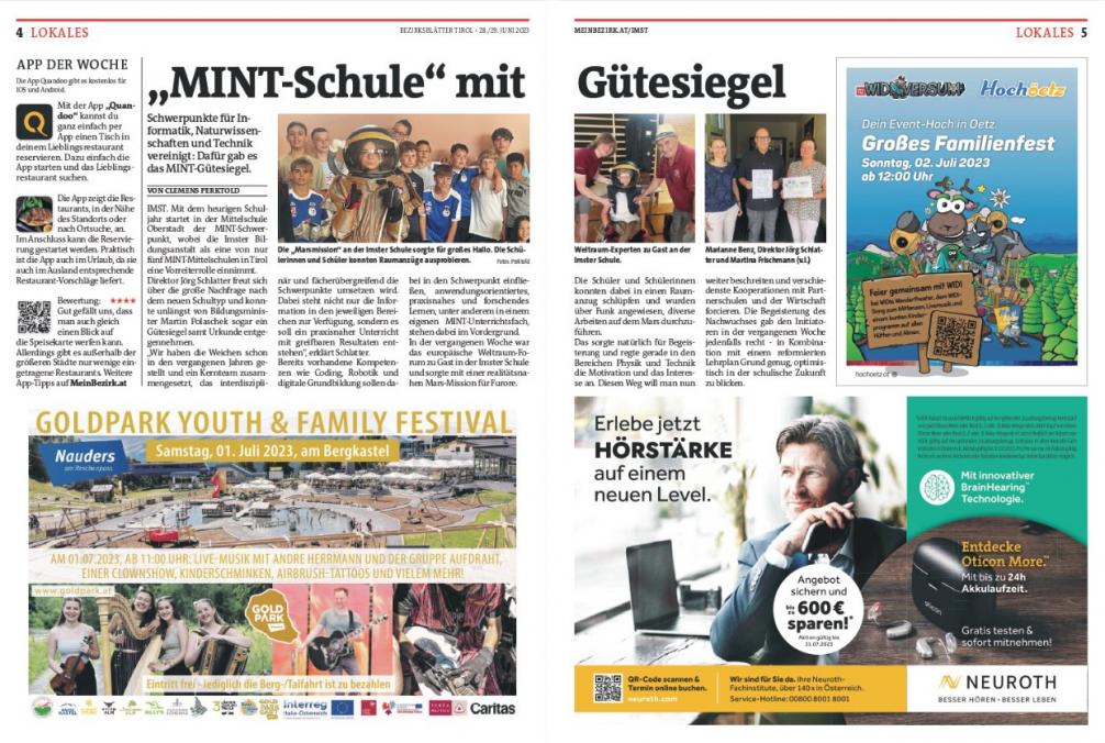 MINT Schüler am Mars - Blickpunkt 28.06.2023